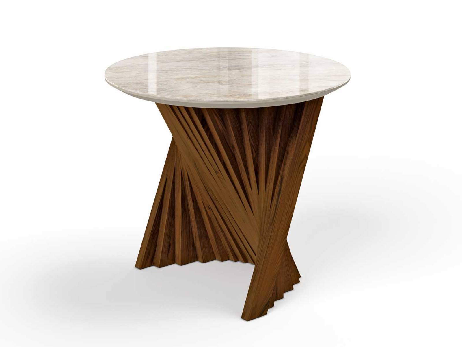 Wie eine Welle aus Holz zieht «Osuna» die Blicke auf sich. Die geschwungene Form des Beistelltischs erzählt von Bewegung und ­Balance, während jedes Detail die Sorgfalt ­handwerklicher Präzision spürbar macht. WILLISAU SWITZERLAND.